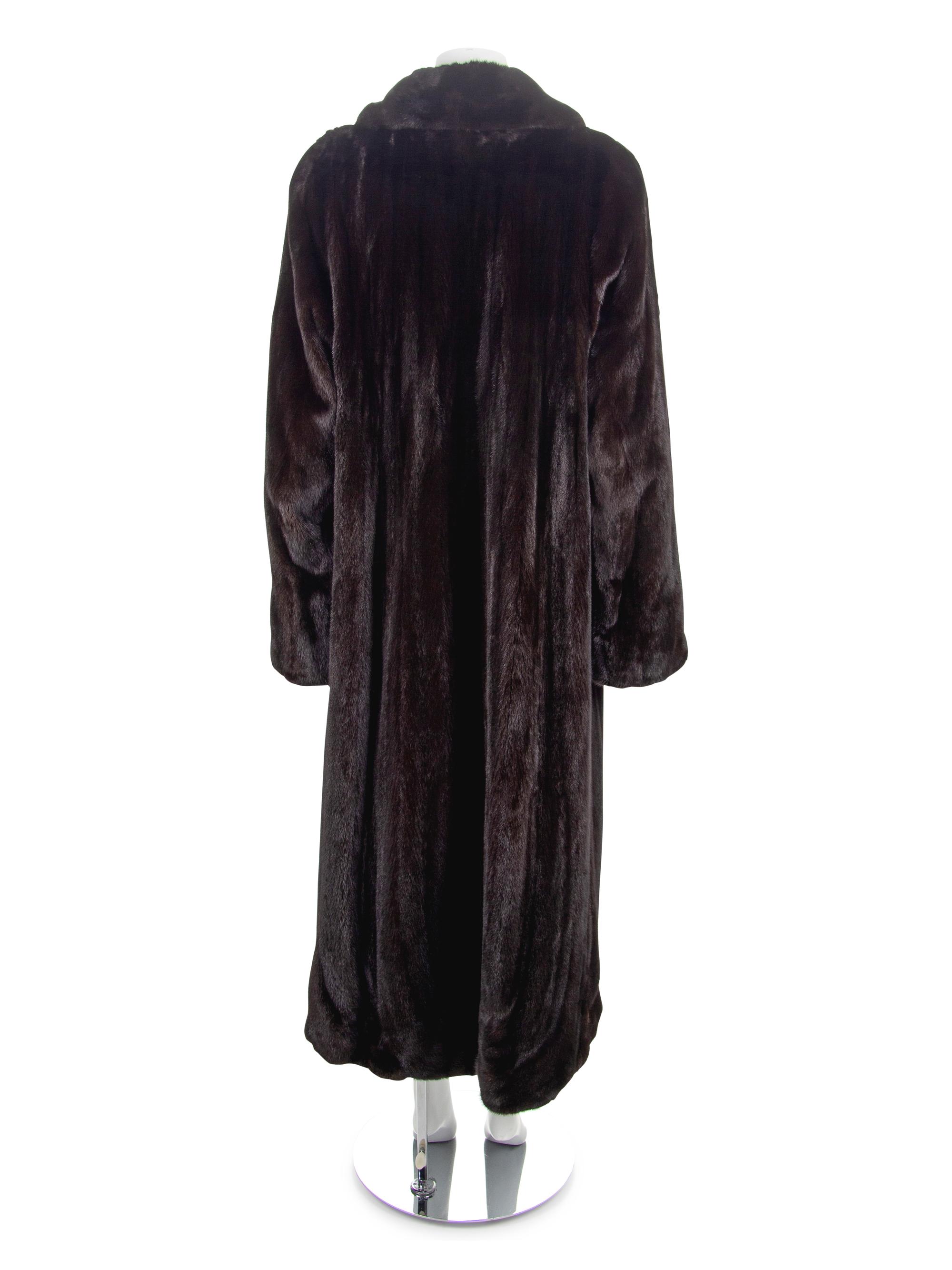 Birger Christensen Long Mink Fur Coat, 1990-2000s