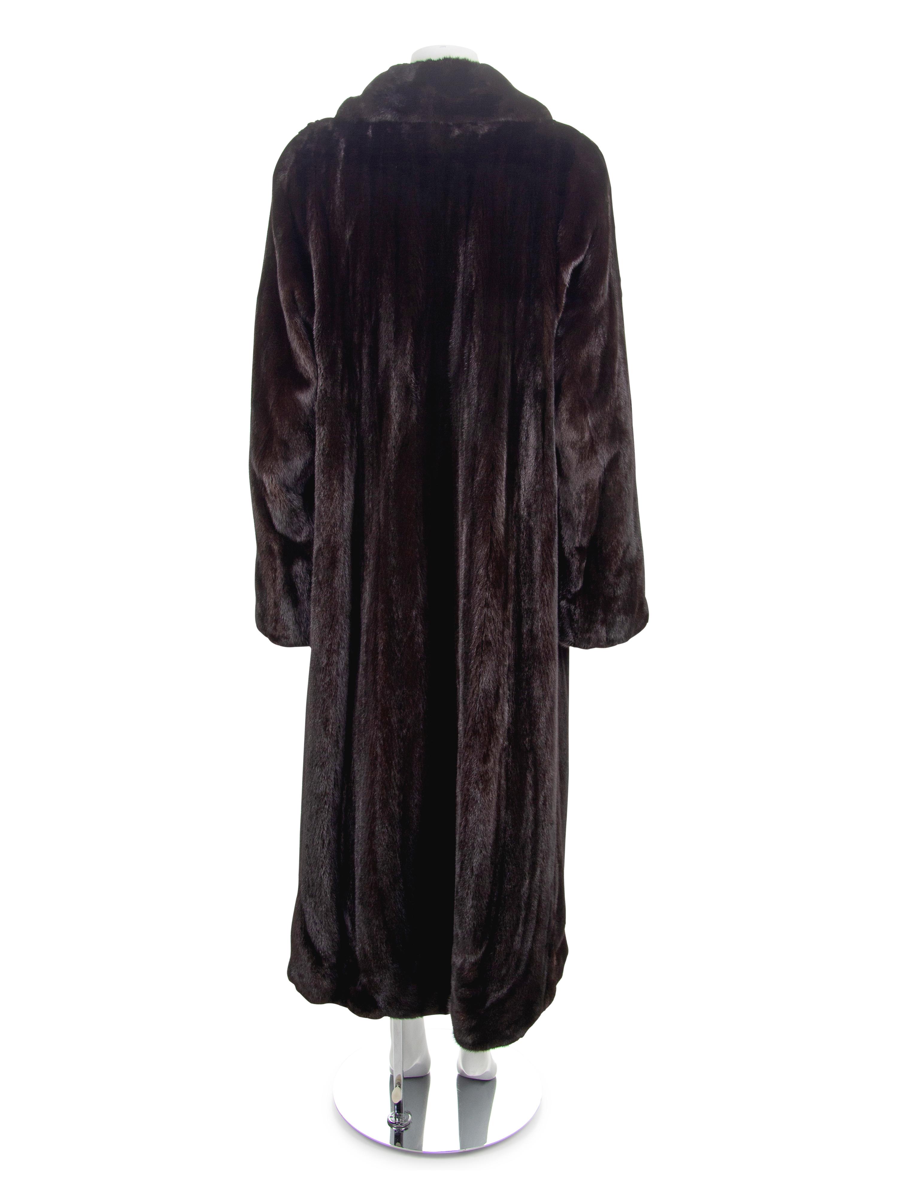 Birger Christensen Long Mink Fur Coat, 1990-2000s