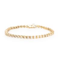 Diamond and Yellow Gold Line Bracelet