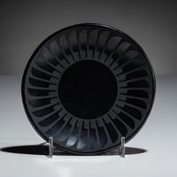 Blackware Pottery Plate, with Gunmetal Finish