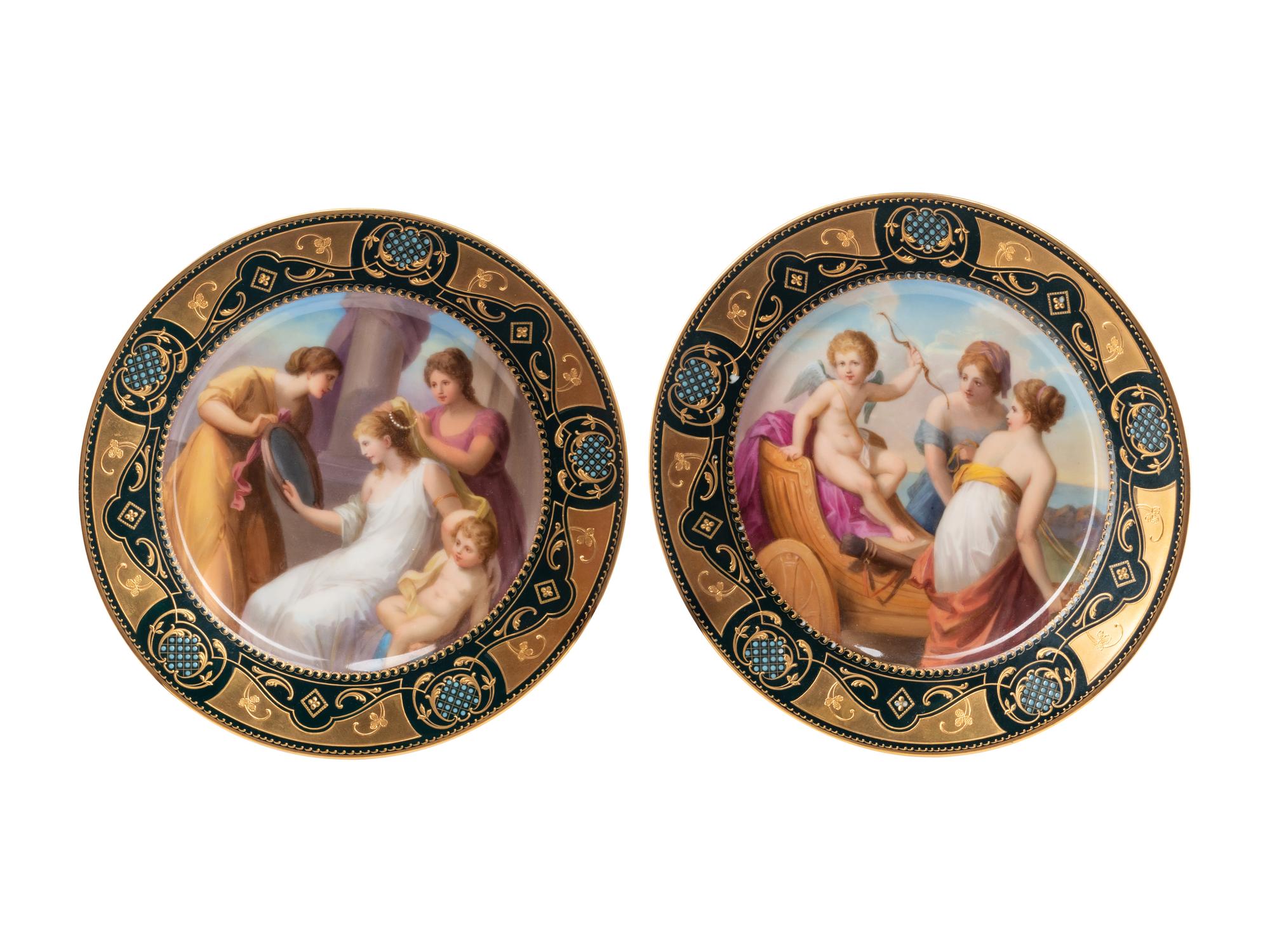 A Pair of Vienna Porcelain Cabinet Plates