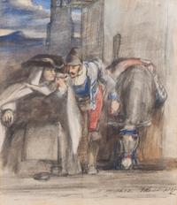 David Wilkie, (British, 1785-1841), Man and Woman with Donkey, 1827