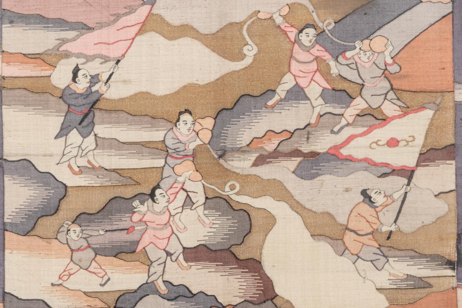 A Chinese Kesi Woven Silk Panel