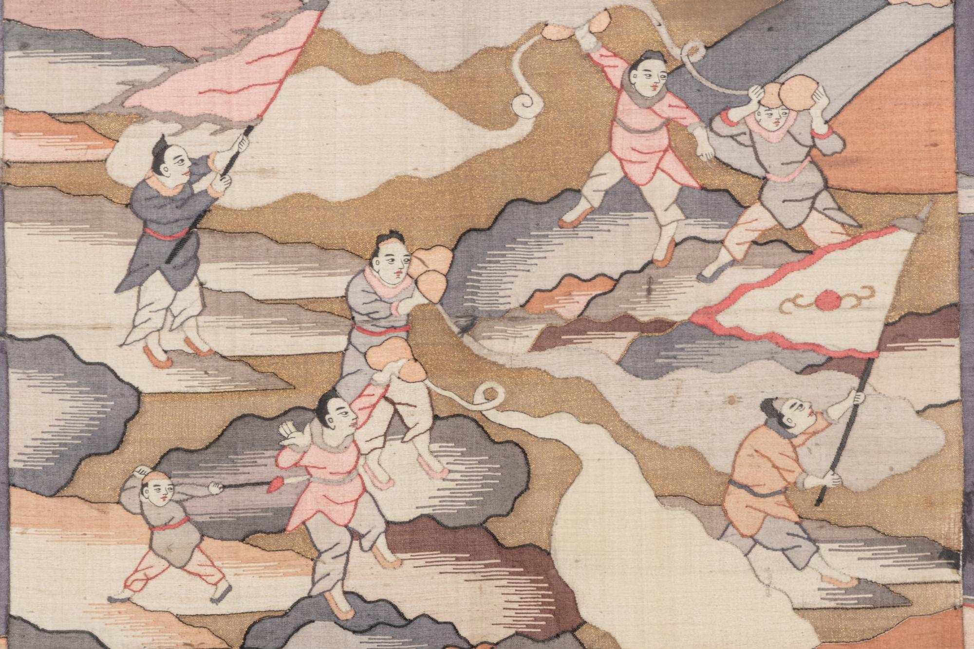 A Chinese Kesi Woven Silk Panel