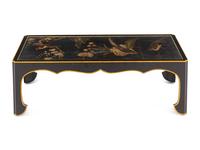 A Japanese Lacquer Panel-Inset Low Table