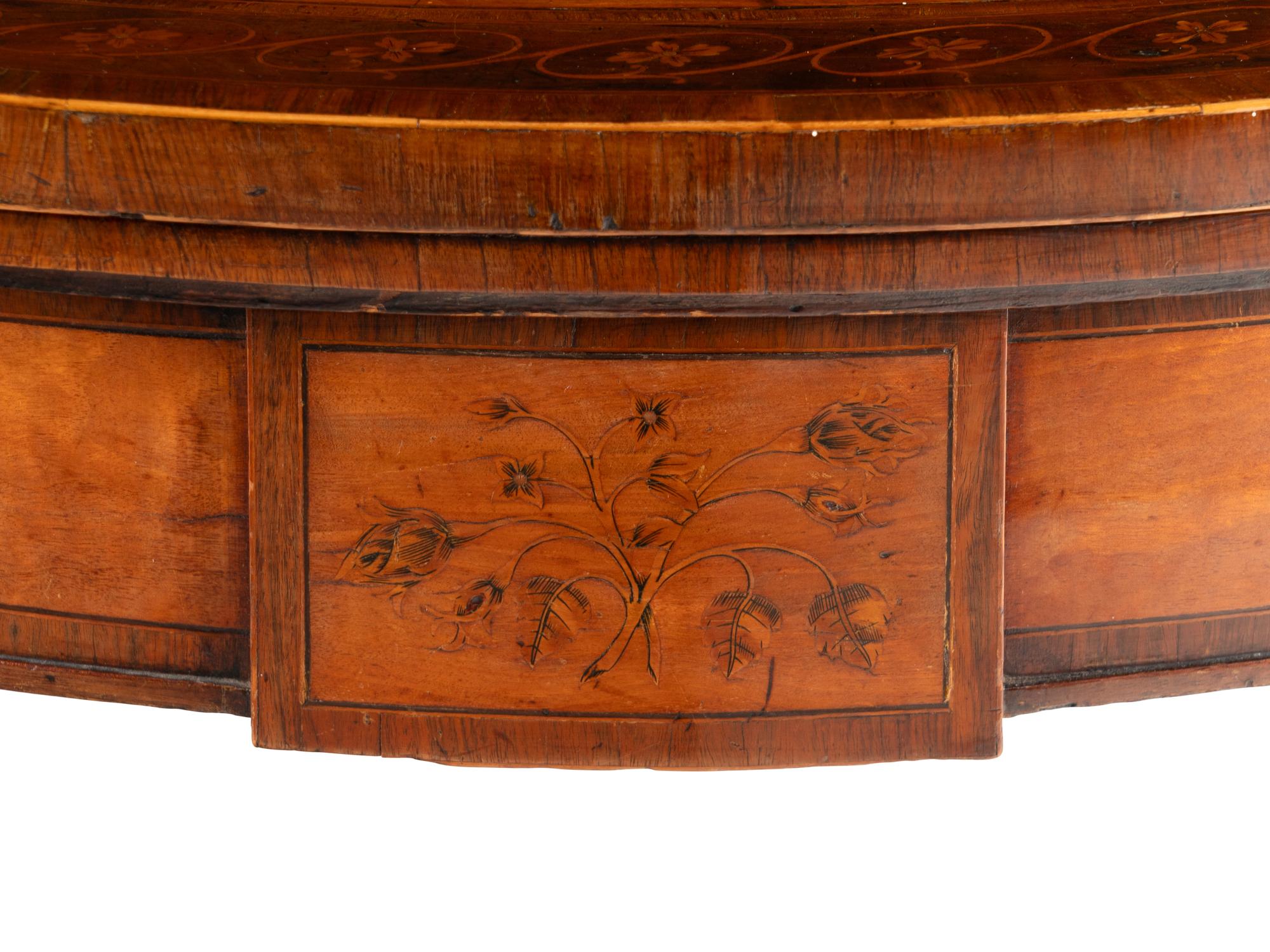 A Pair of Irish Satinwood and Penwork Game Tables