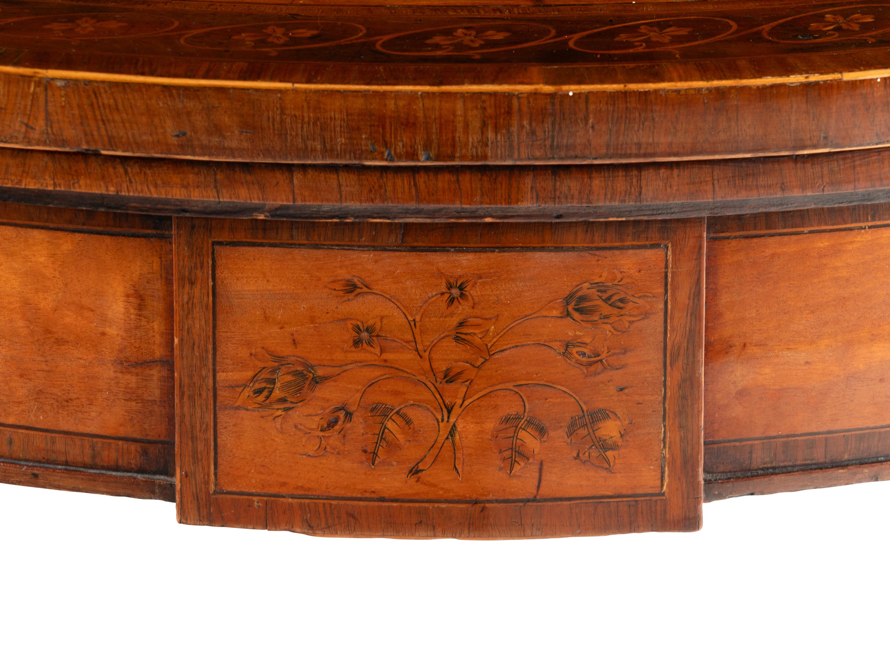 A Pair of Irish Satinwood and Penwork Game Tables