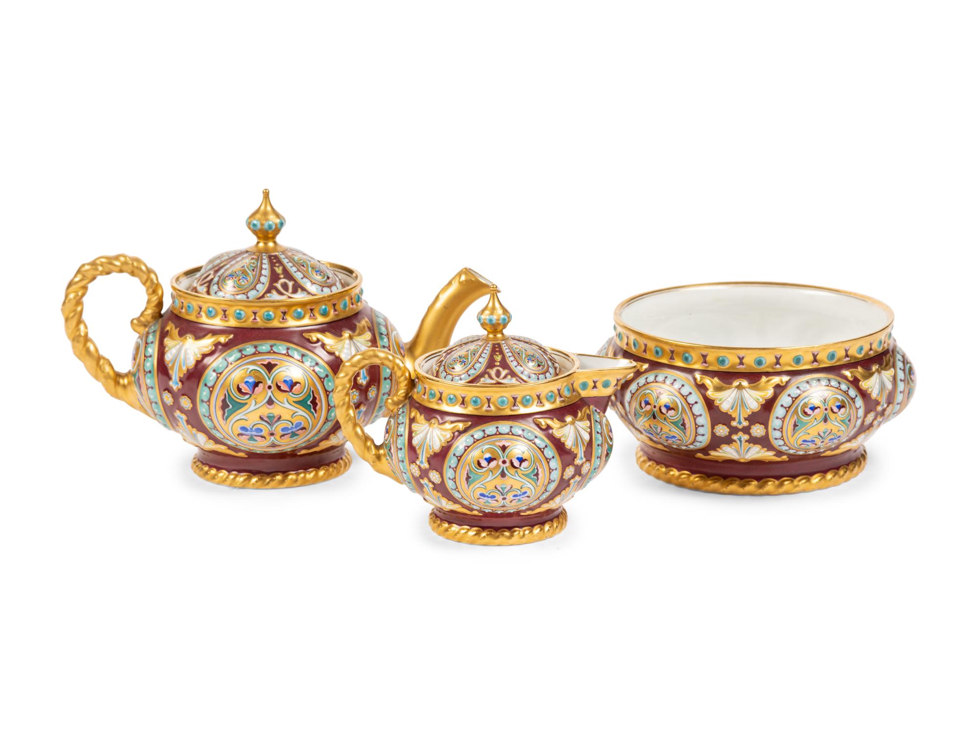 An Assembled Russian Porcelain Tea Set