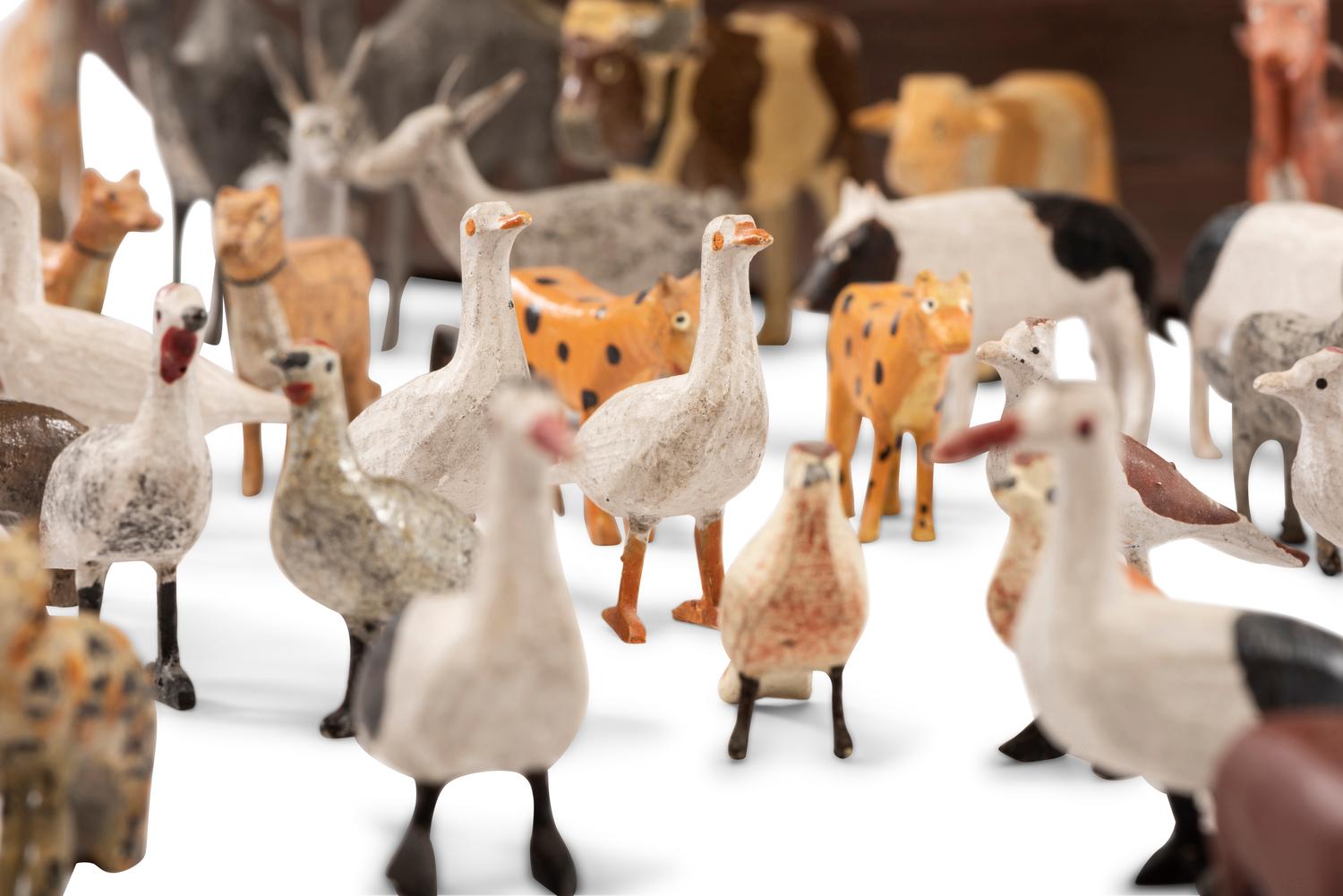 A Large Noah’s Ark with Lift-Off Cover and Large Number of Paired Animals
