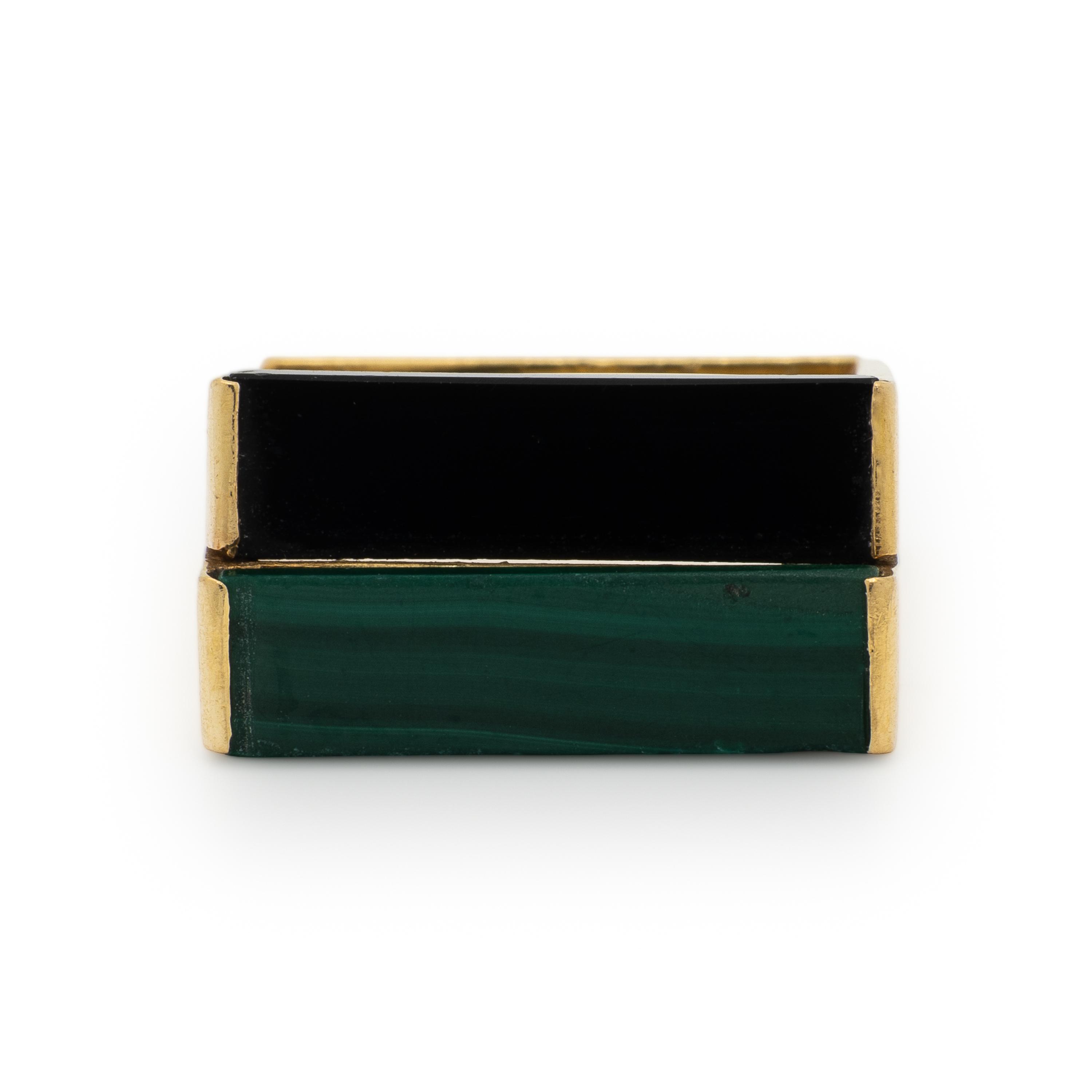 Onyx and Malachite Ring