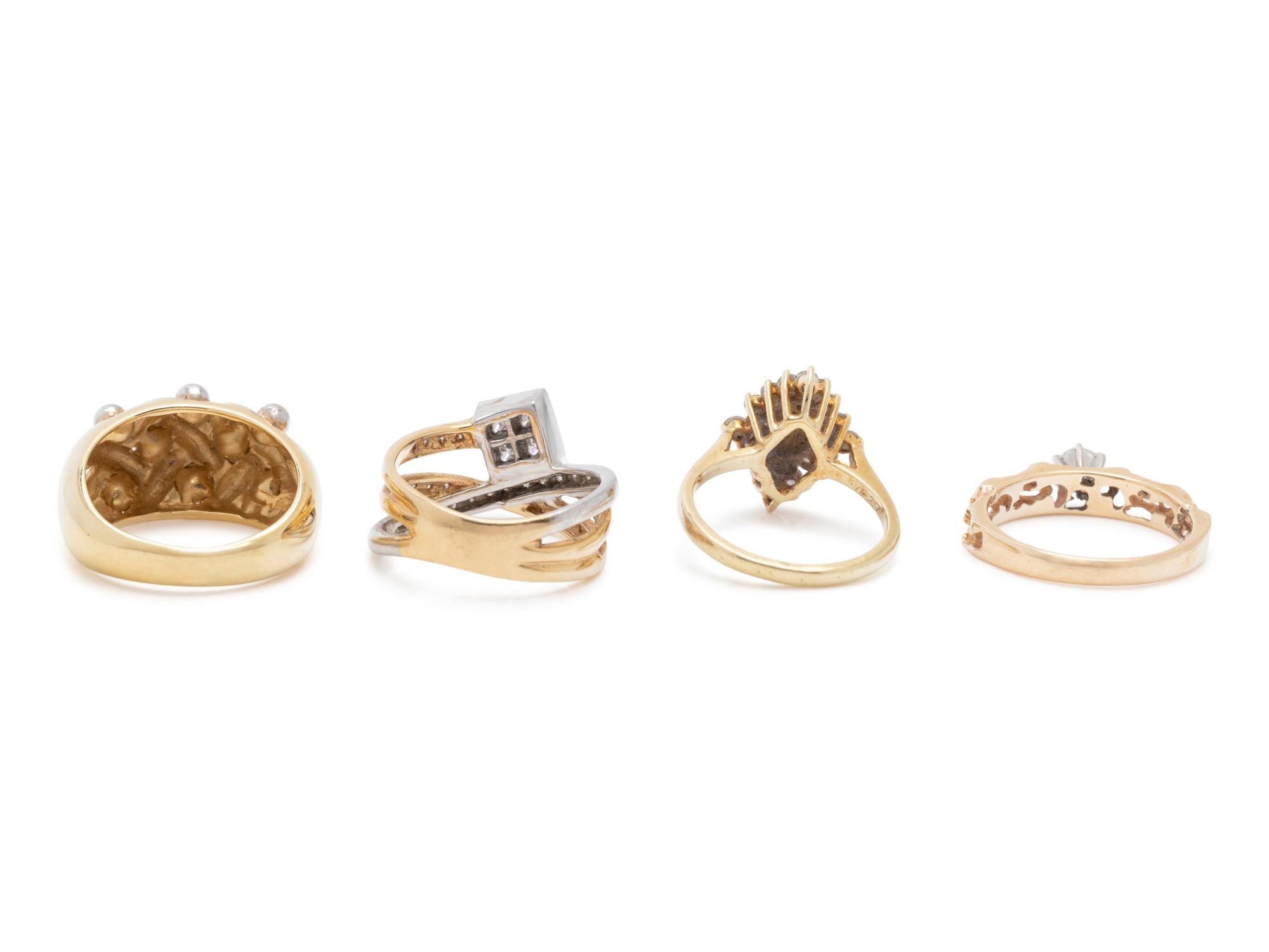 COLLECTION OF YELLOW GOLD RINGS