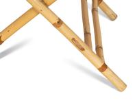 A Contemporary Bamboo Folding Table and Four Folding Chairs
