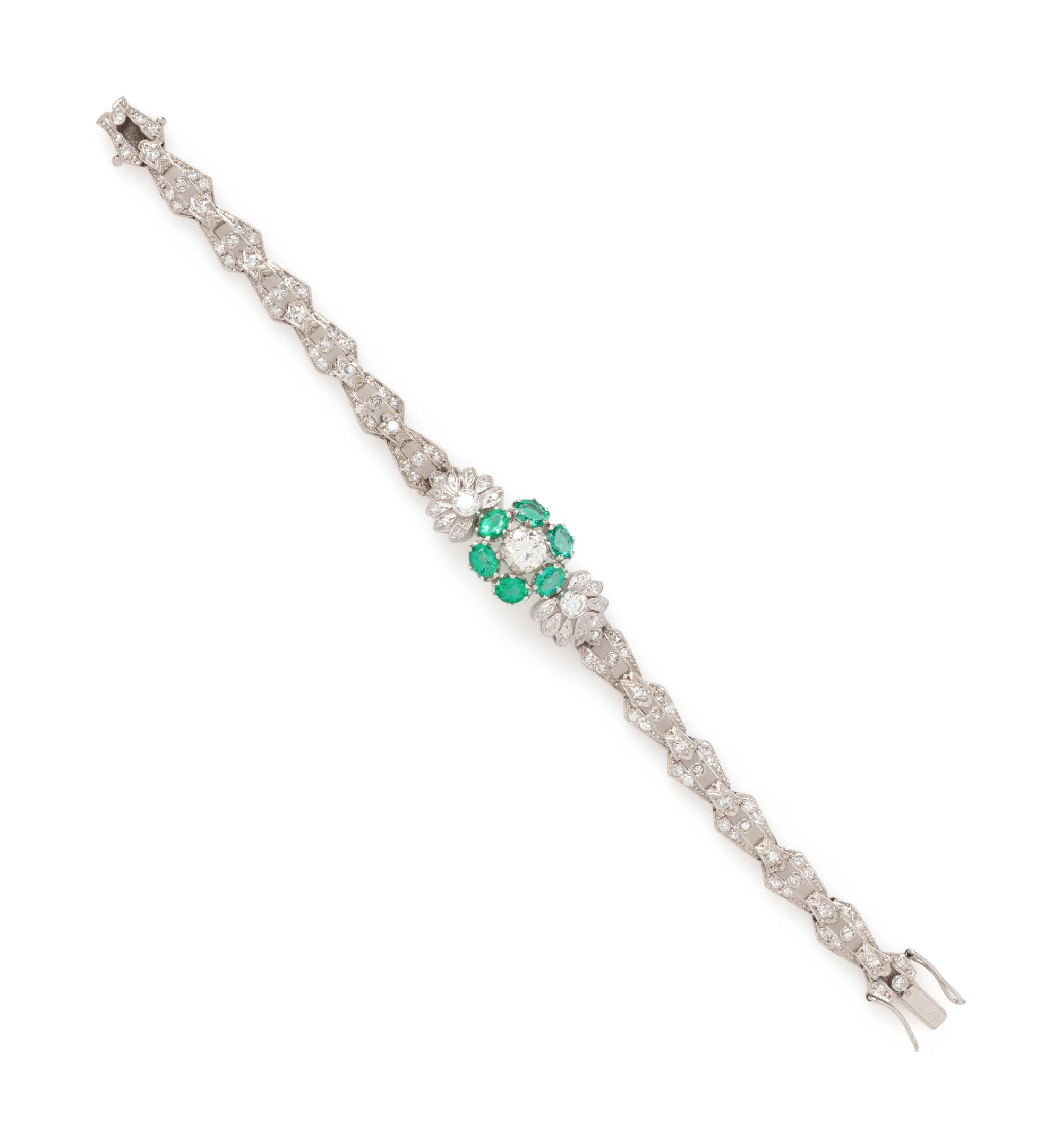 DIAMOND AND EMERALD BRACELET