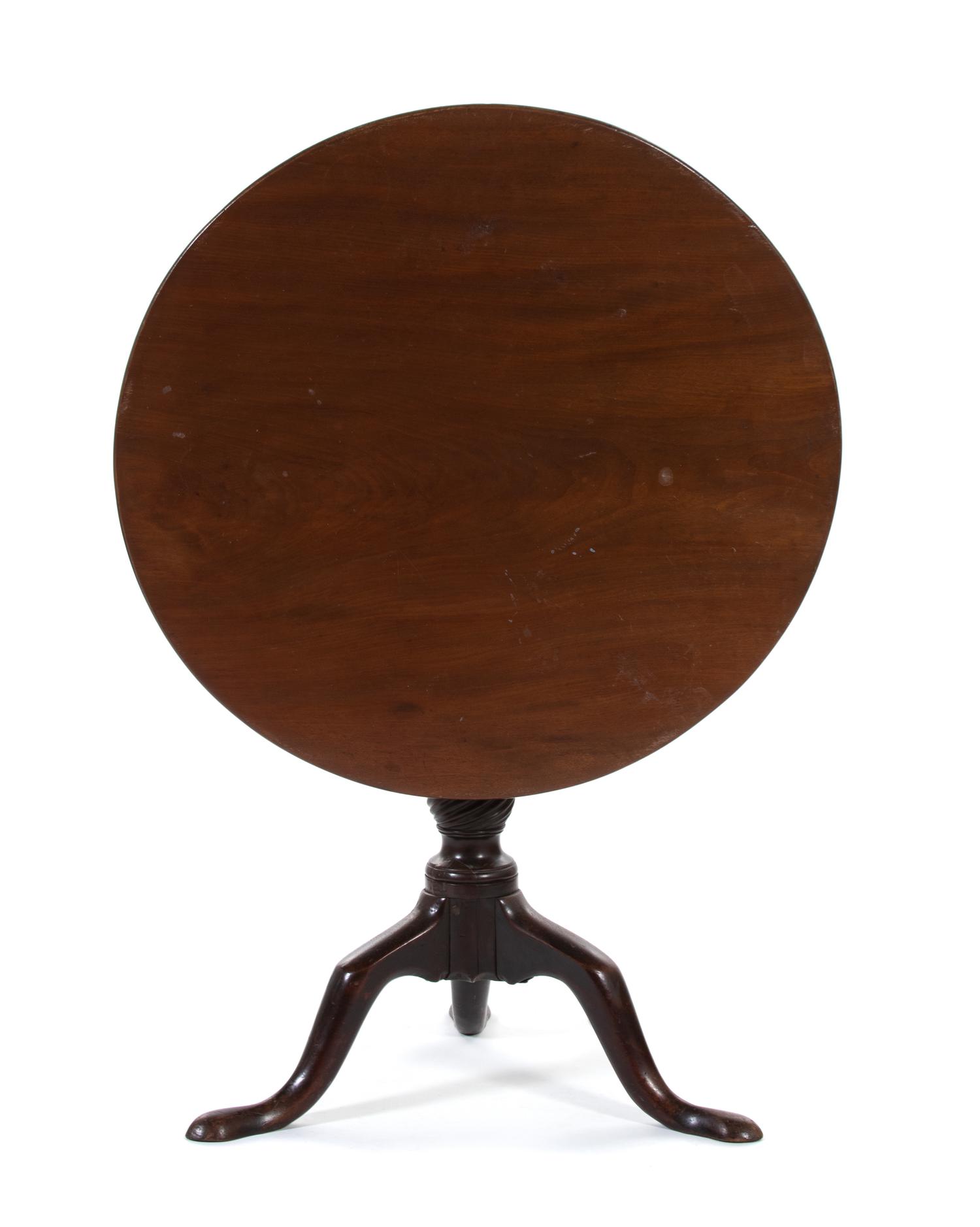 A George III Mahogany Tilt-top Tea Table