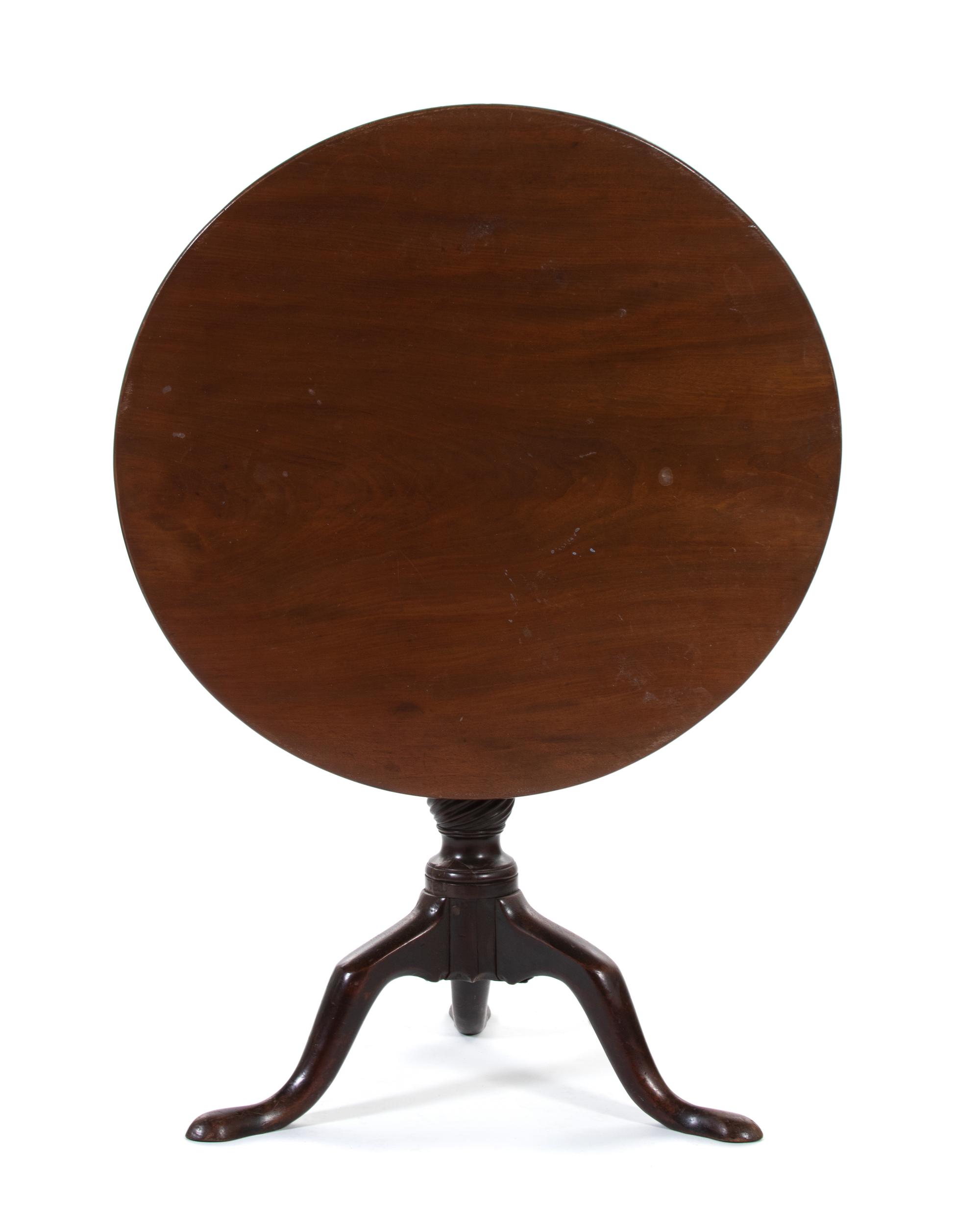 A George III Mahogany Tilt-top Tea Table