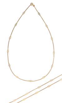 Two Yellow Gold Chain Necklaces, 5.50 dwts.