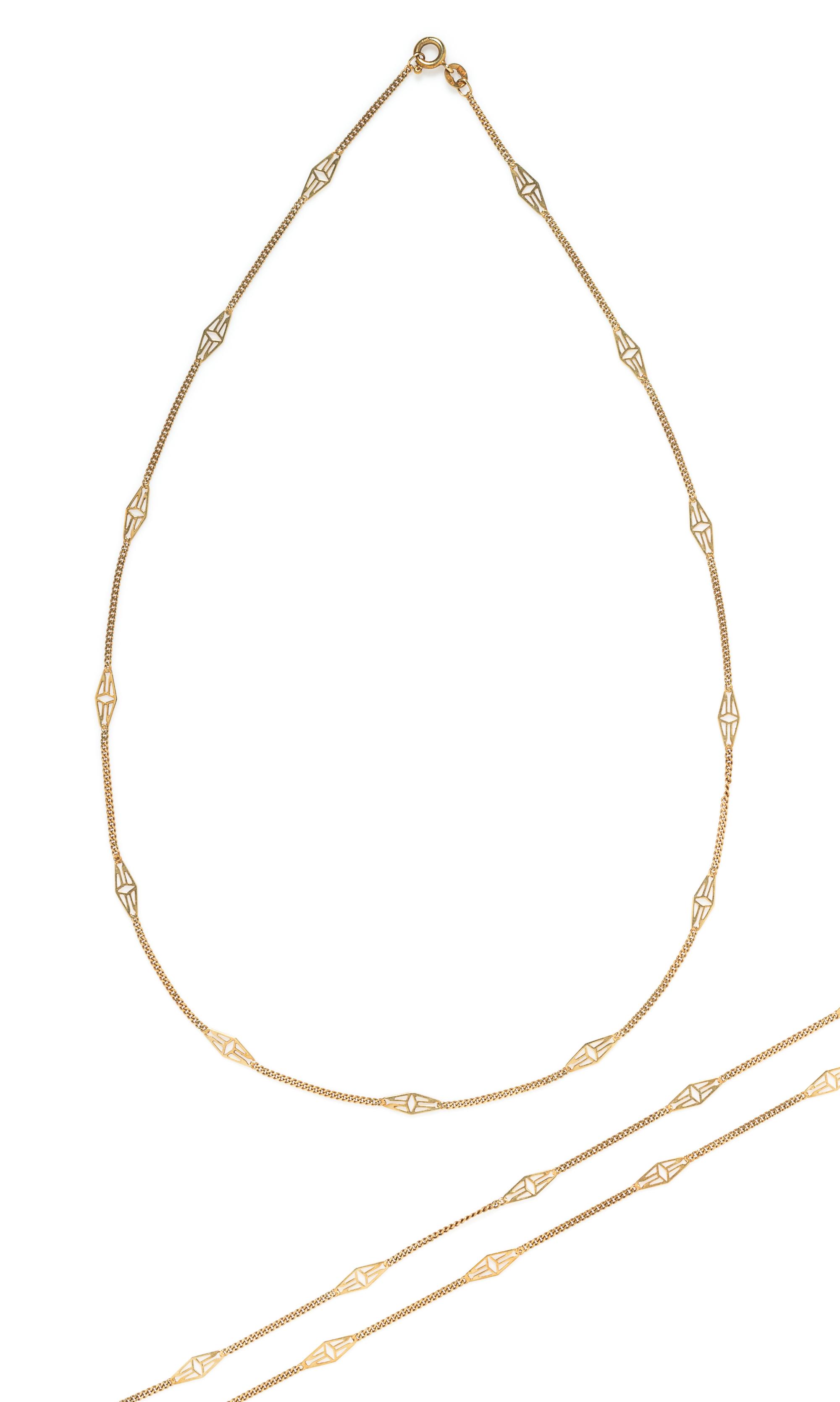 Two Yellow Gold Chain Necklaces, 5.50 dwts.