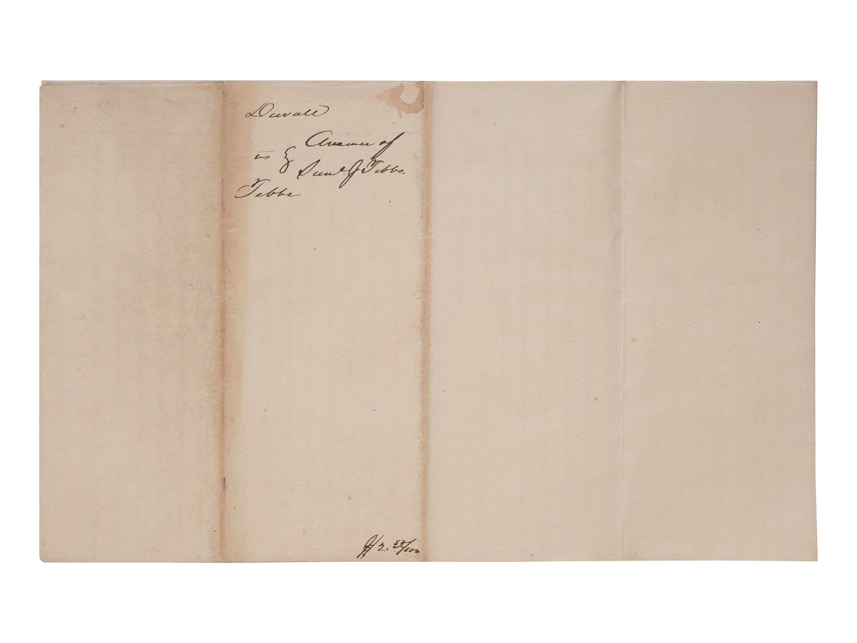 [ENSLAVEMENT & ABOLITION]. A group of 4 documents identified to the Carr and Tebbs families of Virginia, incl. references to the manumission and sale of enslaved persons.