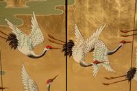 A Japanese Four-Panel Laquered Wall Screen