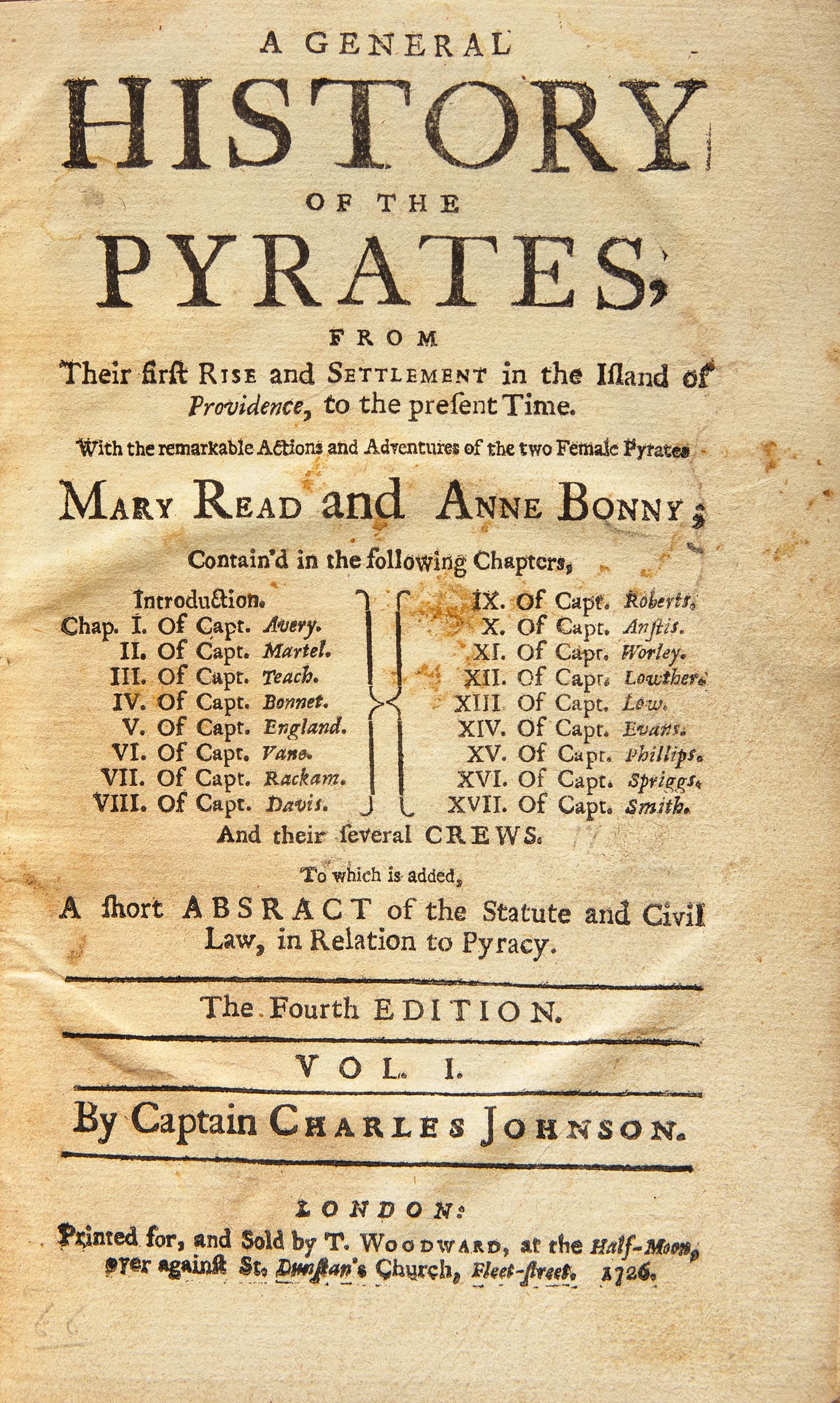 [Travel & Exploration] Johnson, Captain Charles. A General History of the Pyrates...