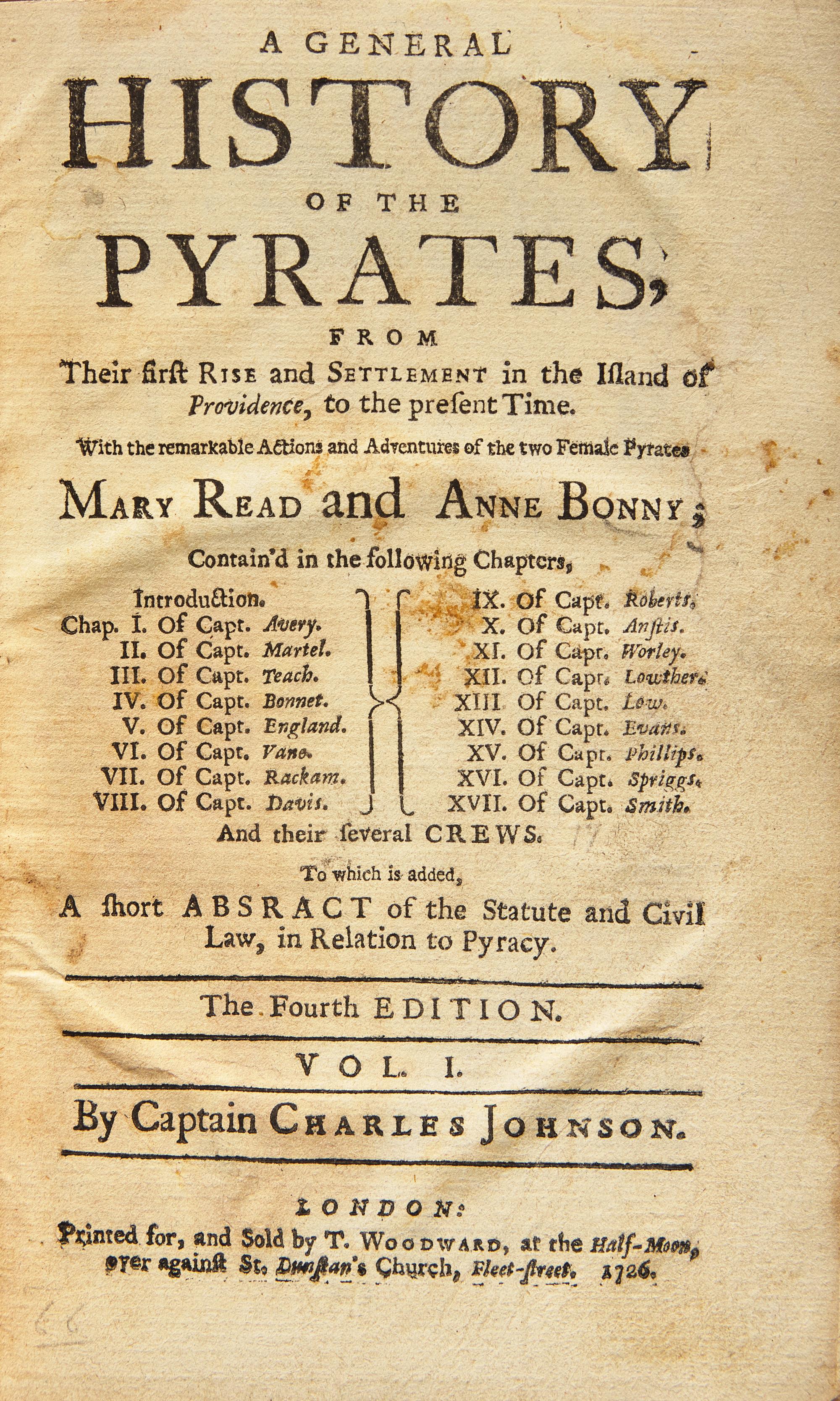 [Travel & Exploration] Johnson, Captain Charles. A General History of the Pyrates...