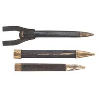 Three Brass Mounted Leather Scabbards for Short Swords