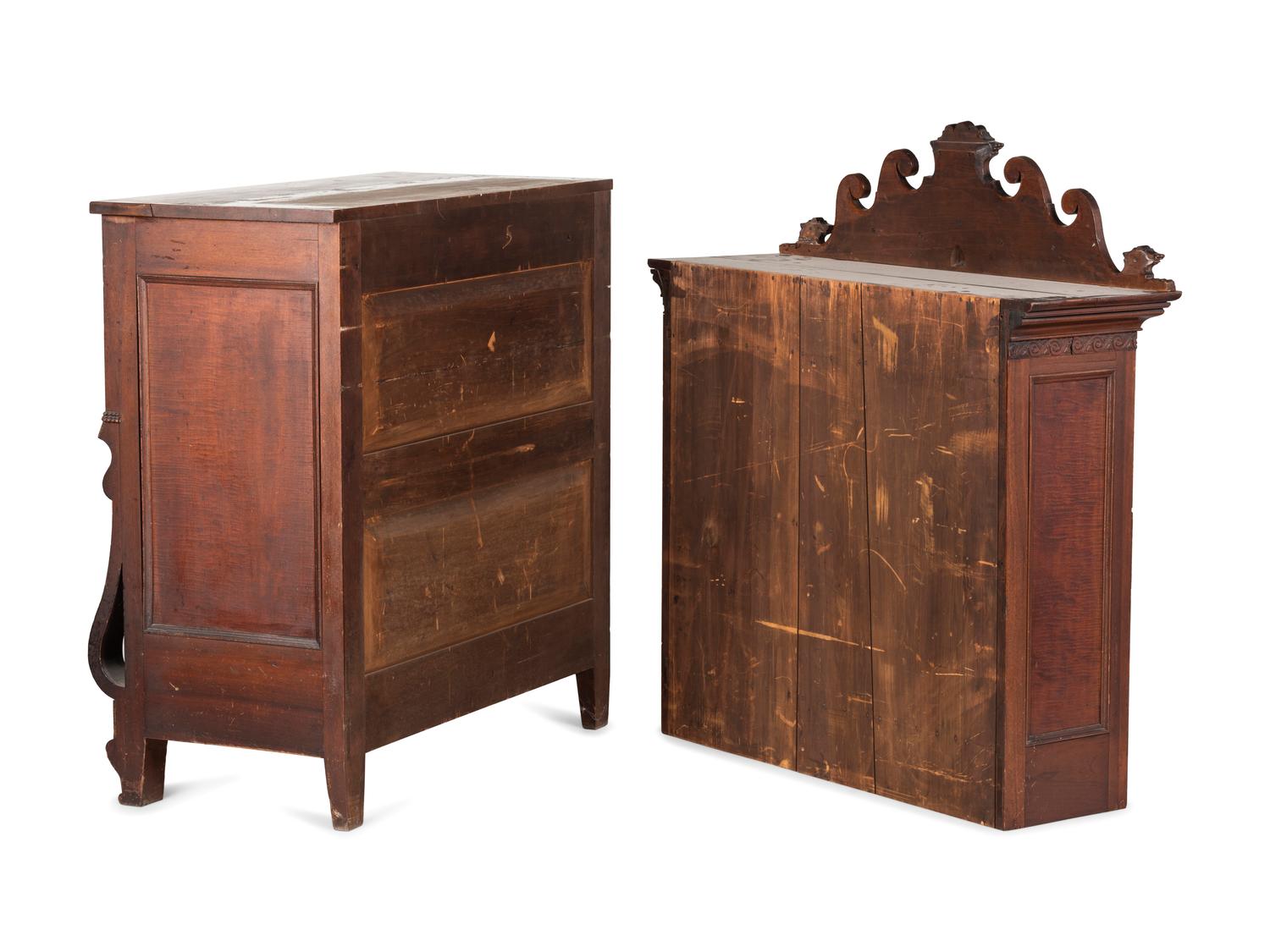 A Walnut and Curly Maple Desk and Bookcase by Jacob Werrey (1838-1893)