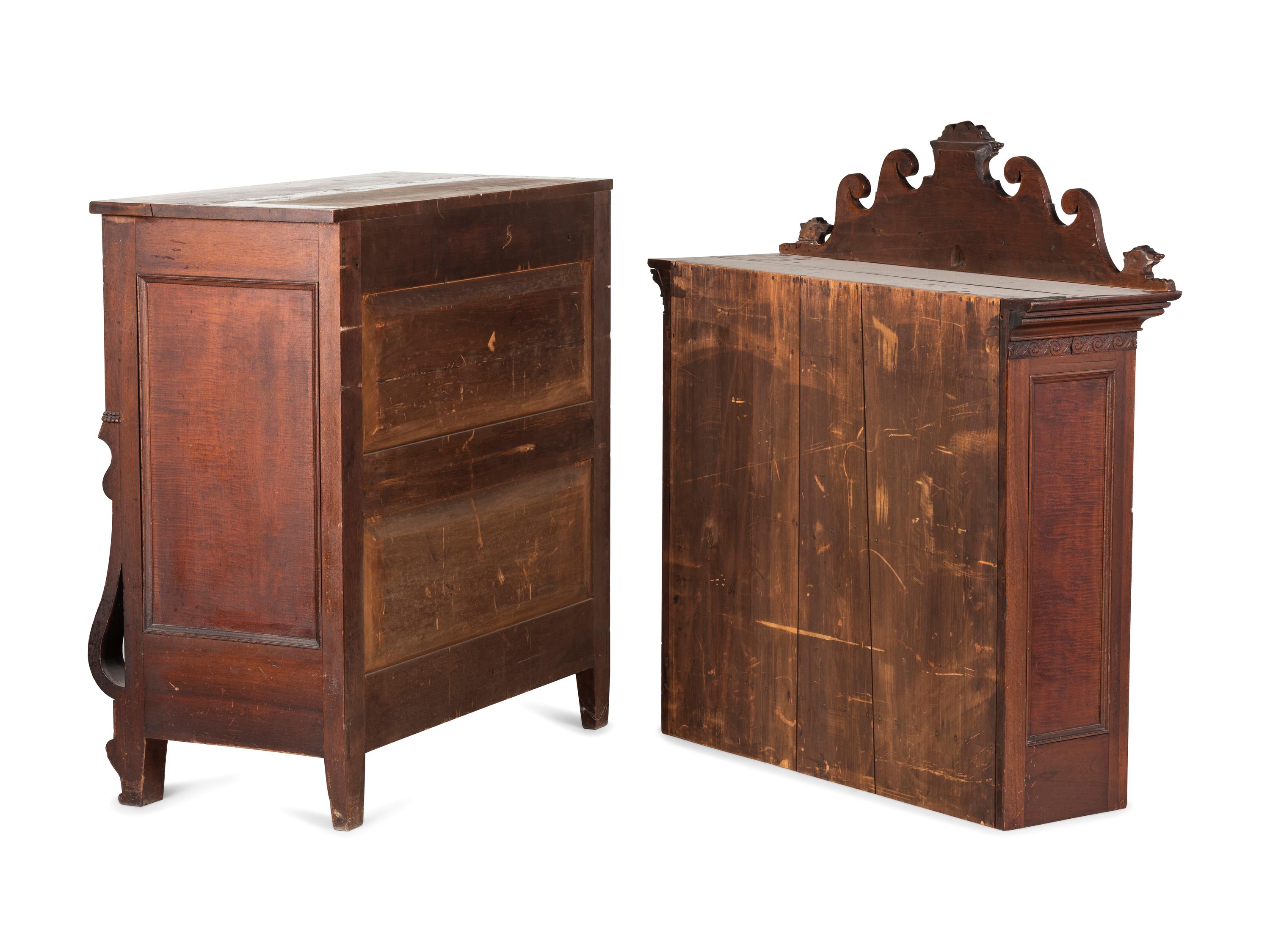 A Walnut and Curly Maple Desk and Bookcase by Jacob Werrey (1838-1893)