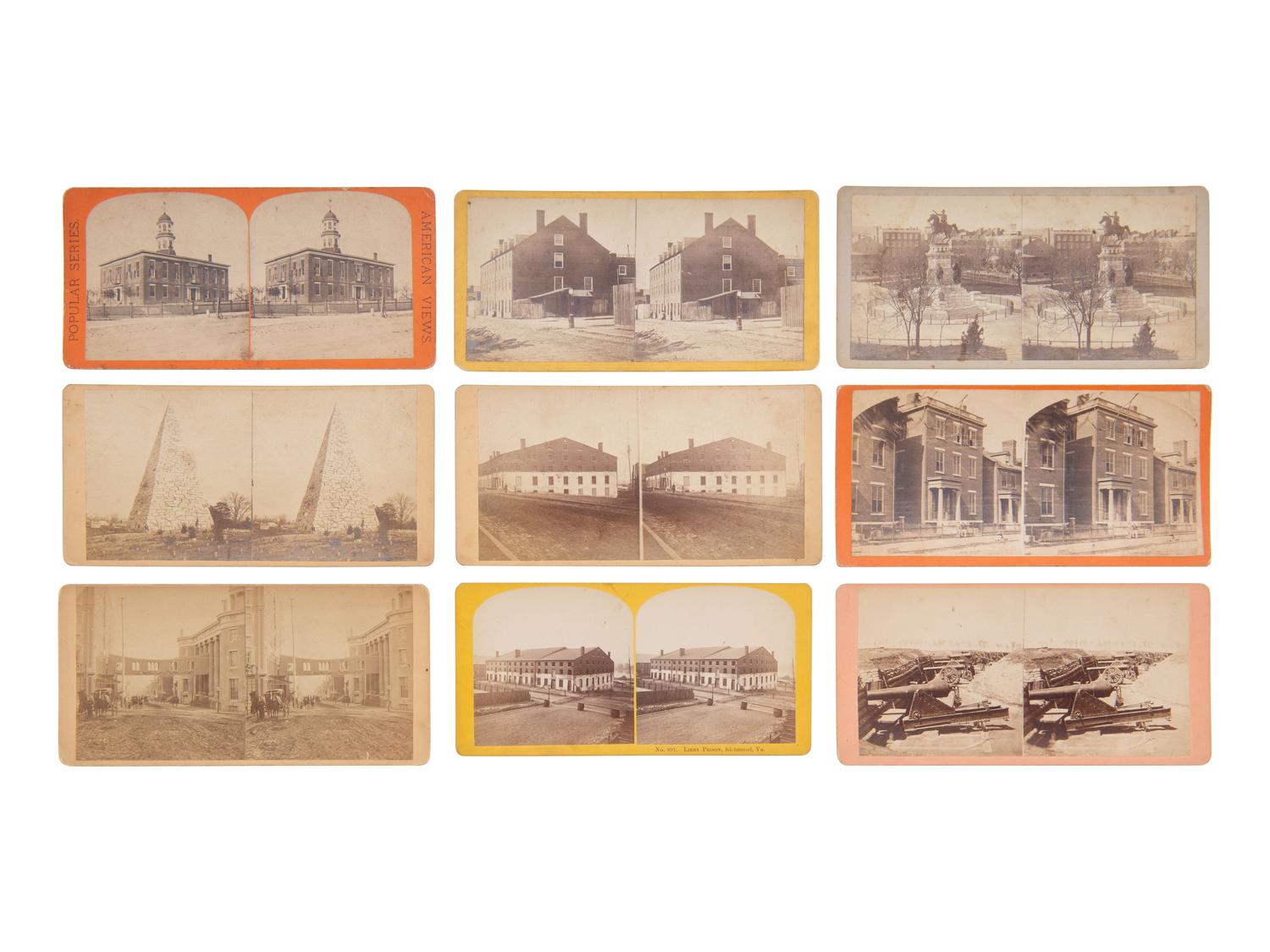 [CIVIL WAR]. A group of 35 stereoviews featuring sites and scenes around Richmond, VA and Atlanta, GA.