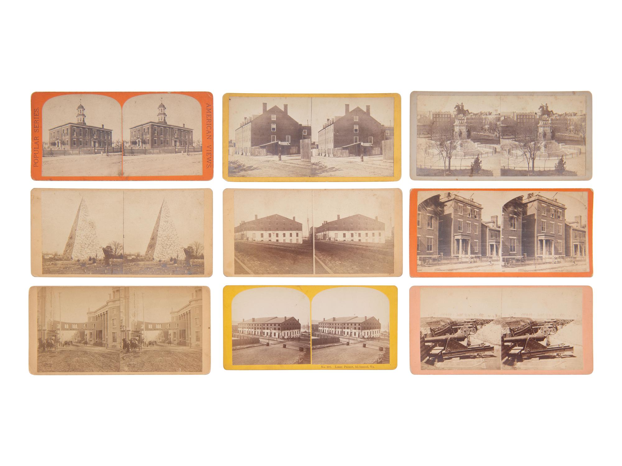[CIVIL WAR]. A group of 35 stereoviews featuring sites and scenes around Richmond, VA and Atlanta, GA.