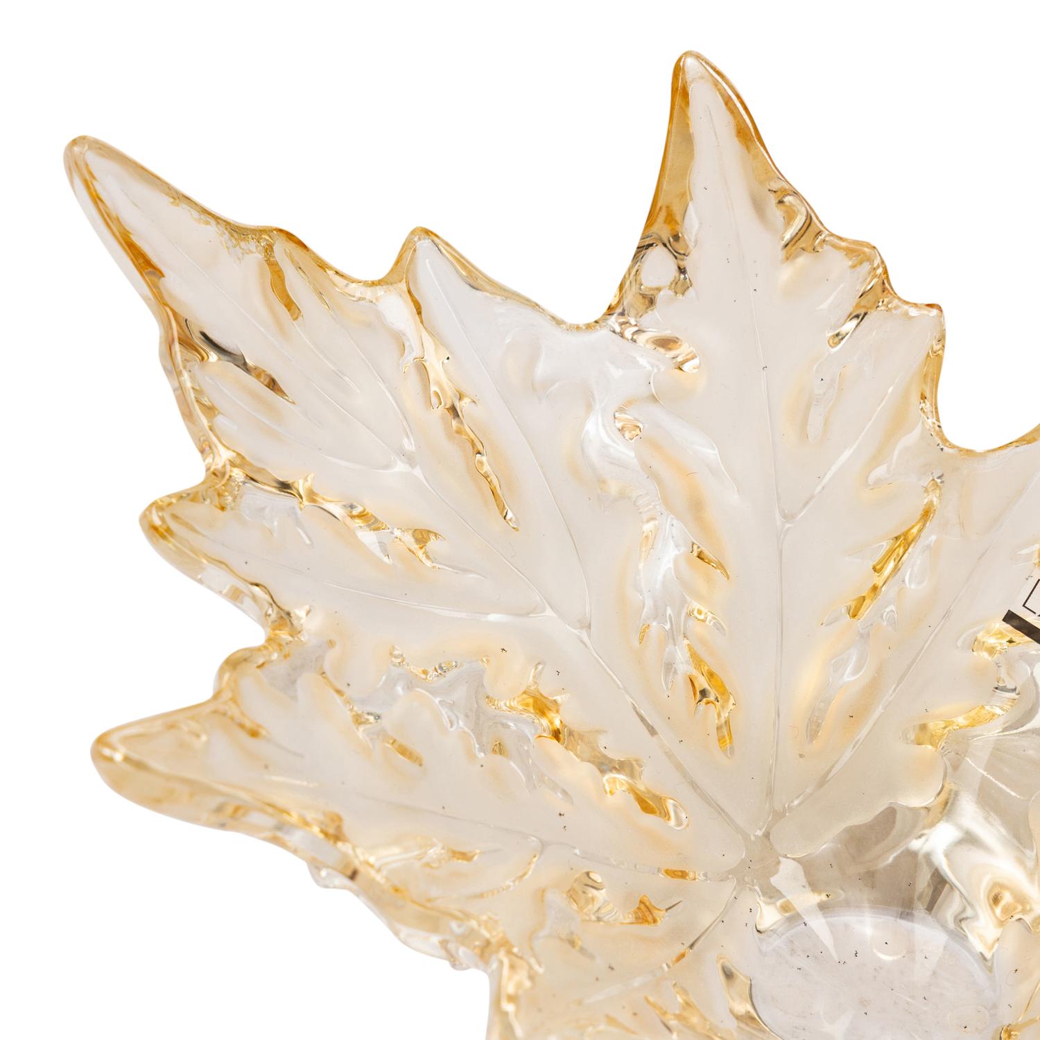 A Lalique Champs Elyseés Amber Bowl