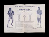 A 1964 Sonny Liston vs. Cassius Clay Heavyweight Boxing Championship On Site Fight Program