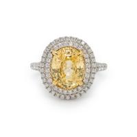 YELLOW SAPPHIRE AND DIAMOND RING