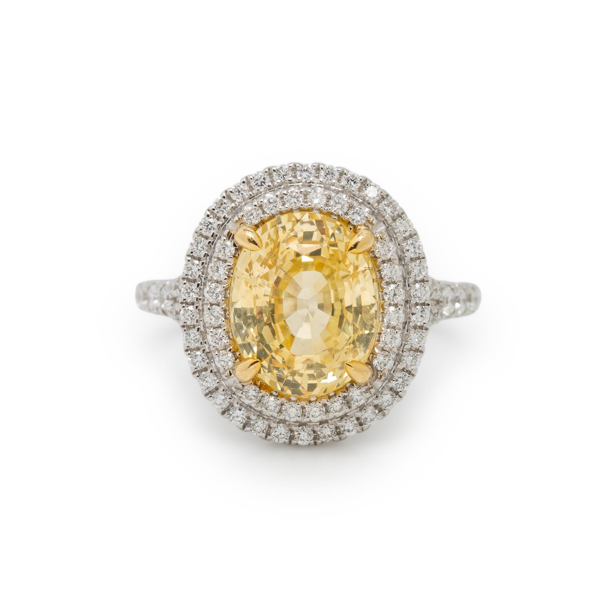YELLOW SAPPHIRE AND DIAMOND RING