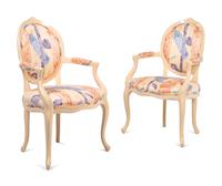 A Set of Six Interior Crafts Lacquer-Finished Dining Chairs