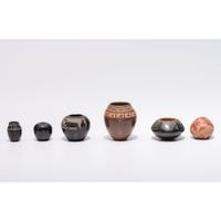 Group of Six Miniature Santa Clara Pottery