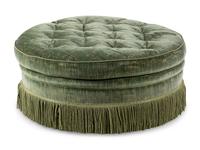 A Button-Tufted Upholstered Ottoman