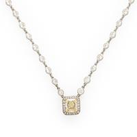 Yellow Diamond and Diamond Necklace