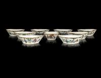Two Chinese Famille Rose Porcelain Sweetmeats Sets