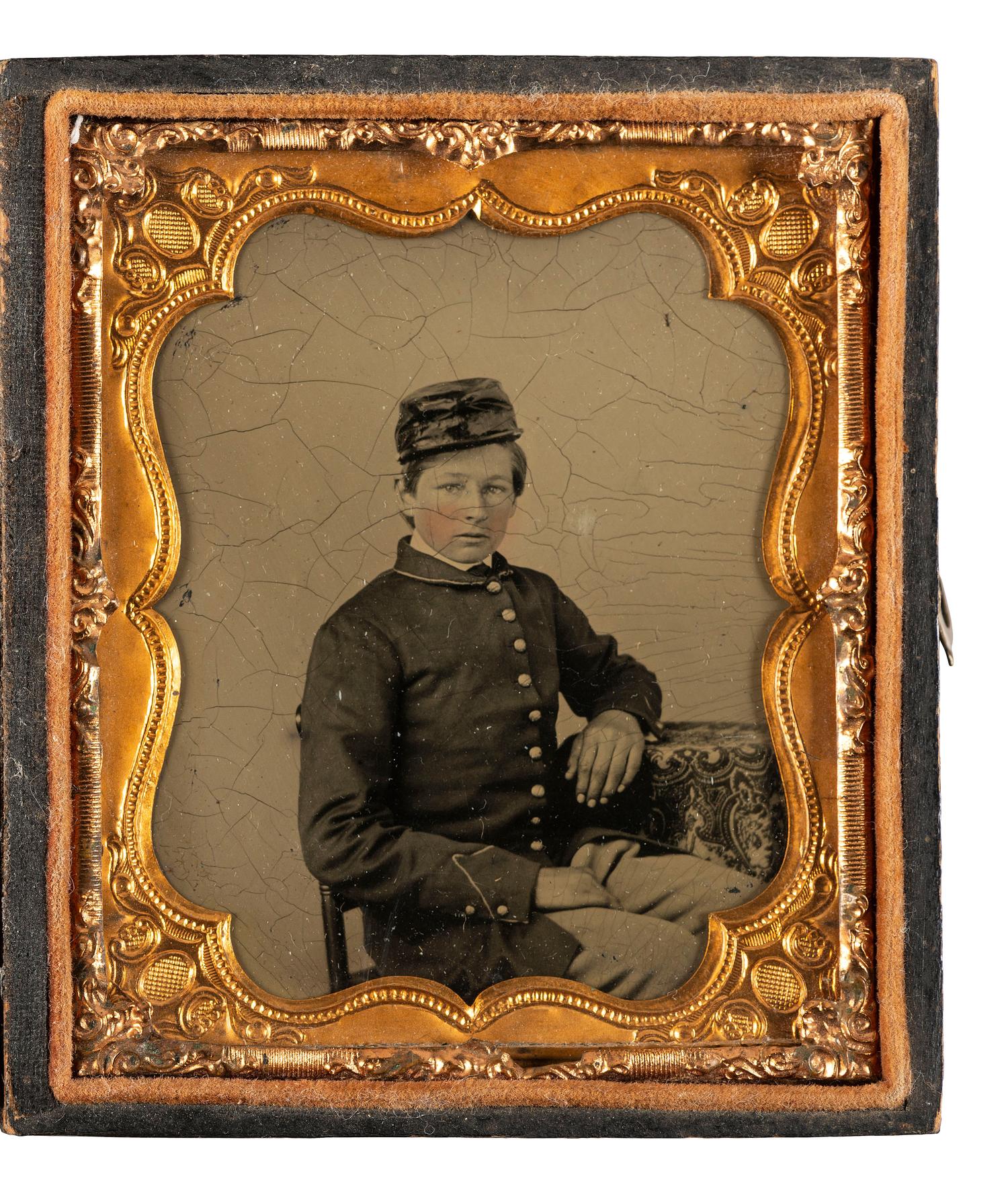 [CIVIL WAR]. Sixth plate tintype of Private Alexander LeCompte, Co. F, 1st Eastern Shore Infantry.