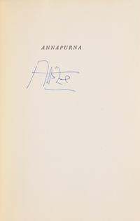 [Mountaineering] Hillary, Sir Edmund, and Maurice Herzog. Pair of Signed Titles