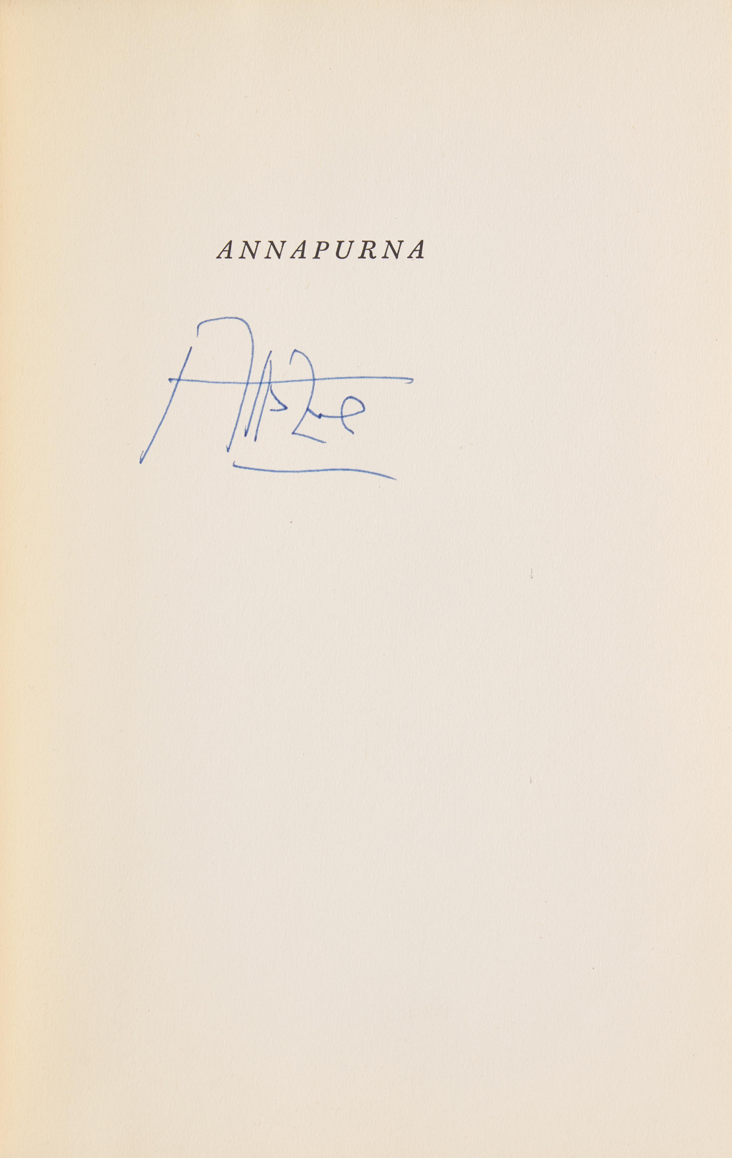 [Mountaineering] Hillary, Sir Edmund, and Maurice Herzog. Pair of Signed Titles