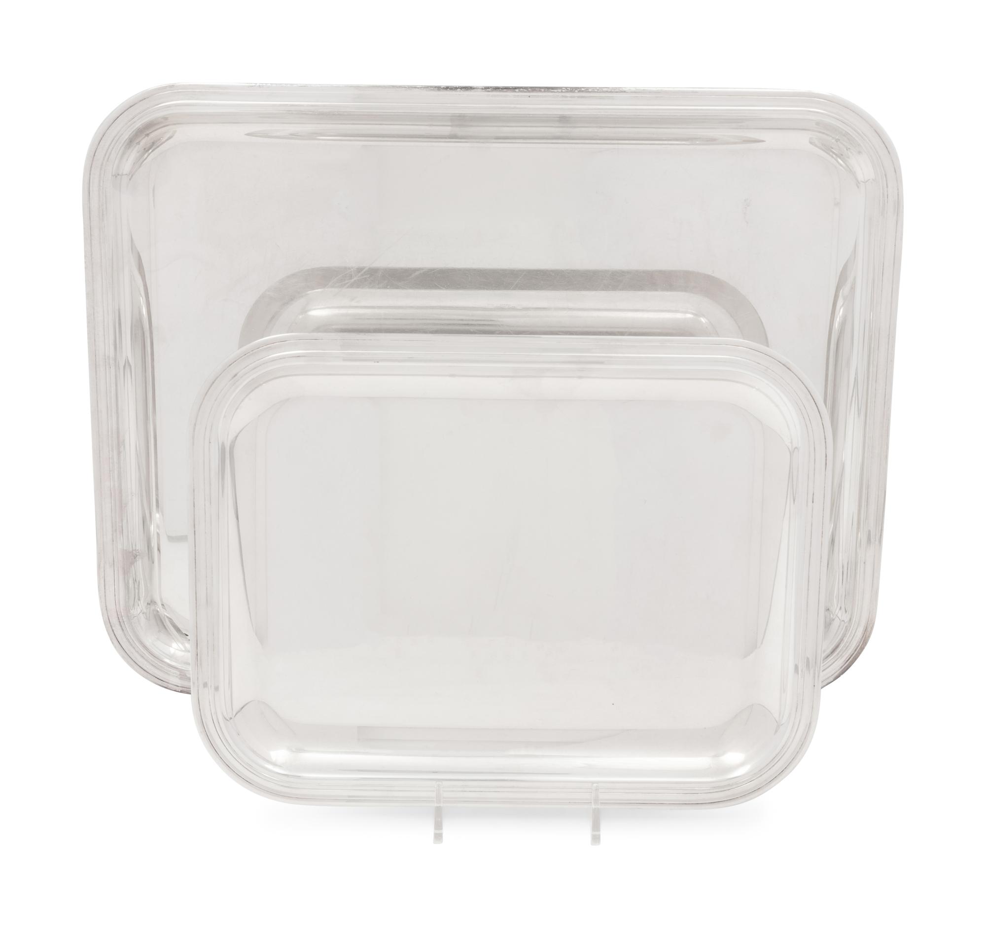 A Group of Two Christofle Silver-Plate Trays