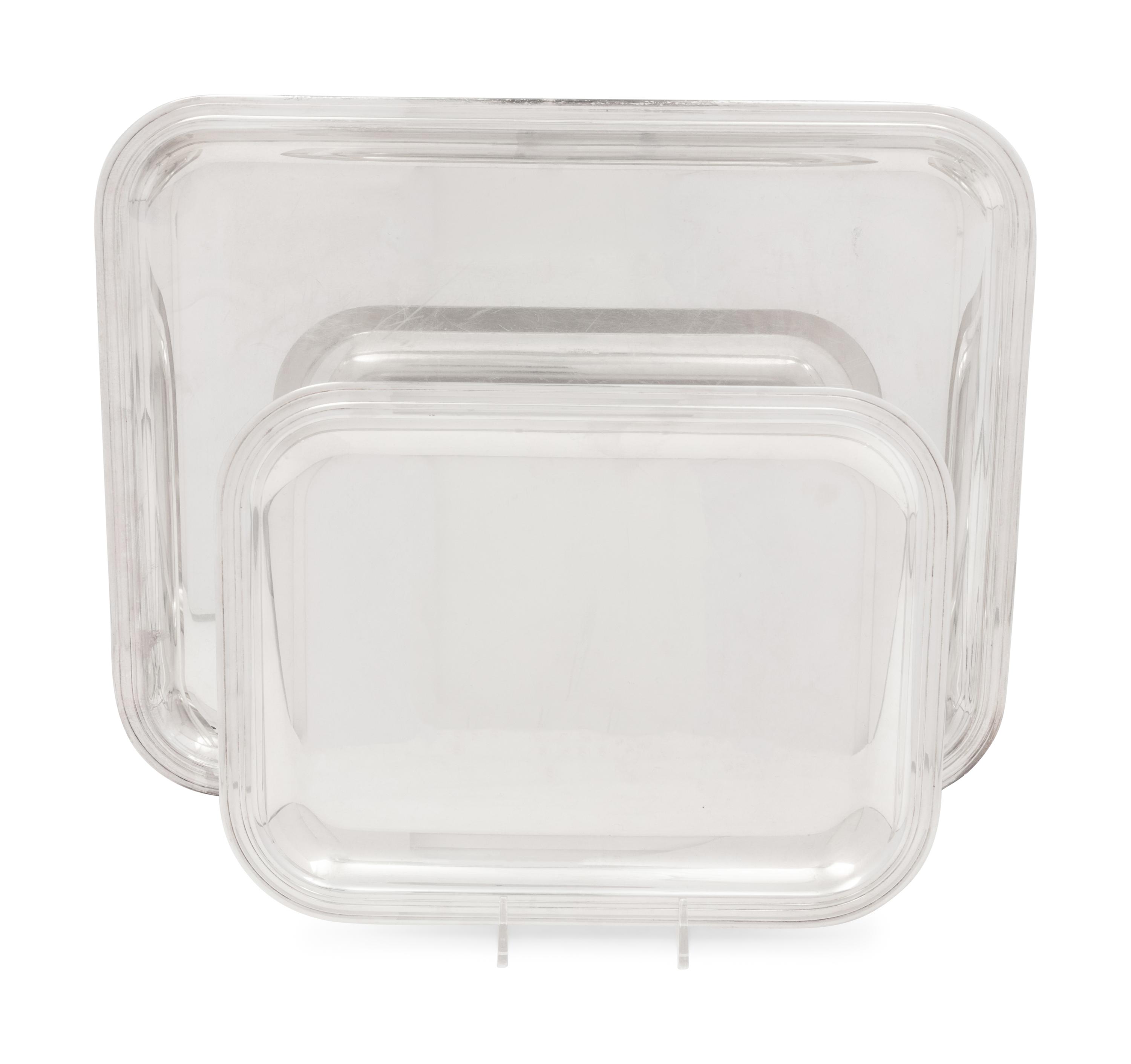 A Group of Two Christofle Silver-Plate Trays