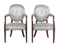 A Pair of George III Mahogany Armchairs