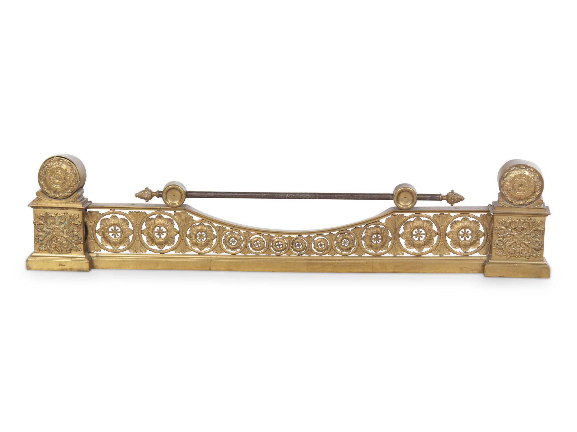 An Empire Gilt Bronze Fire Fender