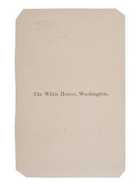 [LINCOLN WHITE HOUSE]. [WARREN, Henry F., photog., attrib.]. CDV of the White House possibly showing Tad Lincoln in the foreground. [Washington, DC, 6 March 1865].