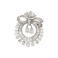 PLATINUM AND DIAMOND BROOCH