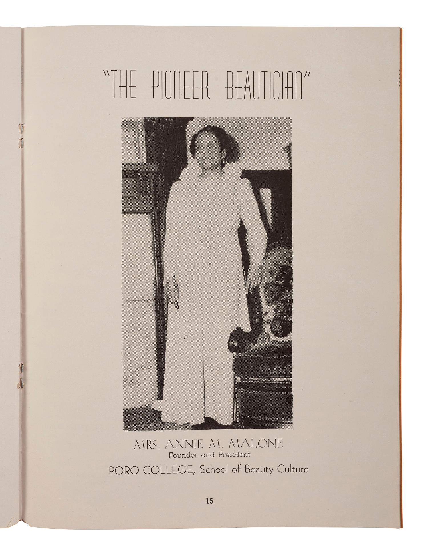 [EDUCATION - MALONE, ANNIE M. (1869-1957)]. 2 items related to Poro College, Chicago, IL.