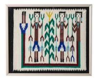Two Navajo Rugs First: 29 x 42 inches.